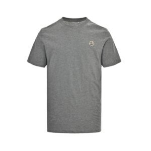 Moncler Logo Patch Cotton T-Shirt Grey