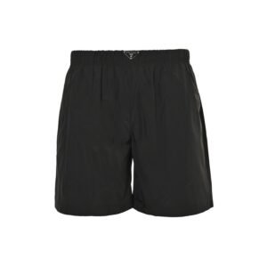 Prada Middle Logo Swim Shorts In Black