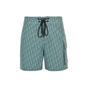 Dior Oblique Swim Shorts In Sea Green