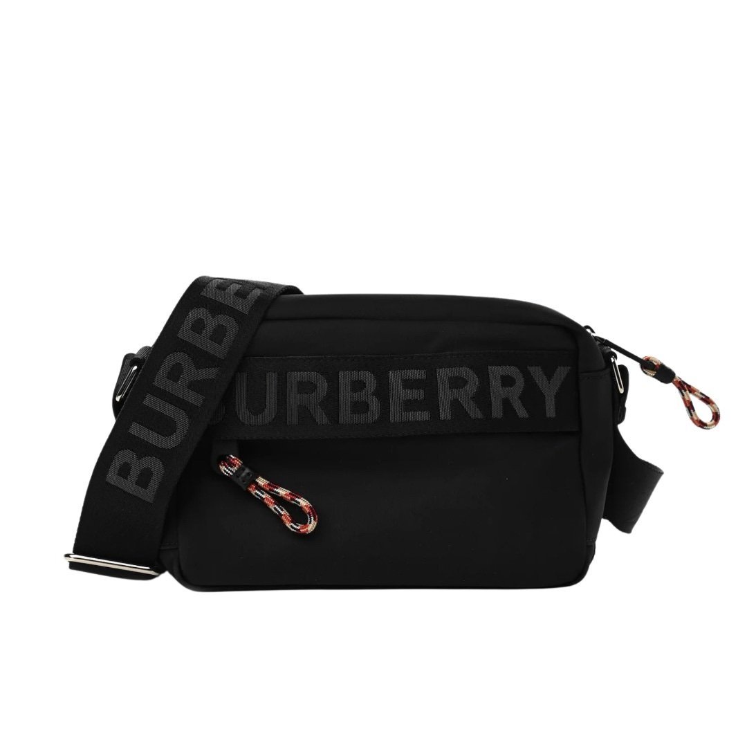 Burberry Nylon Logo Detail Crossbody Bag Black