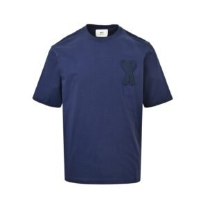 AMI Paris Patch Coeur T-Shirt In Navy