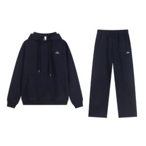 Alo Yoga Accolade Cotton-Blend Tracksuit Navy