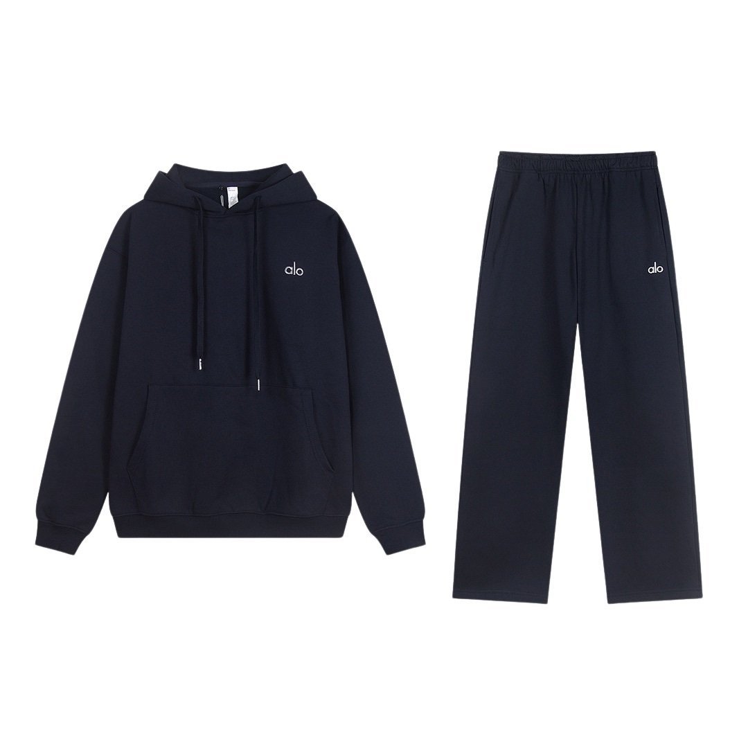 Alo Yoga Accolade Cotton-Blend Tracksuit Navy