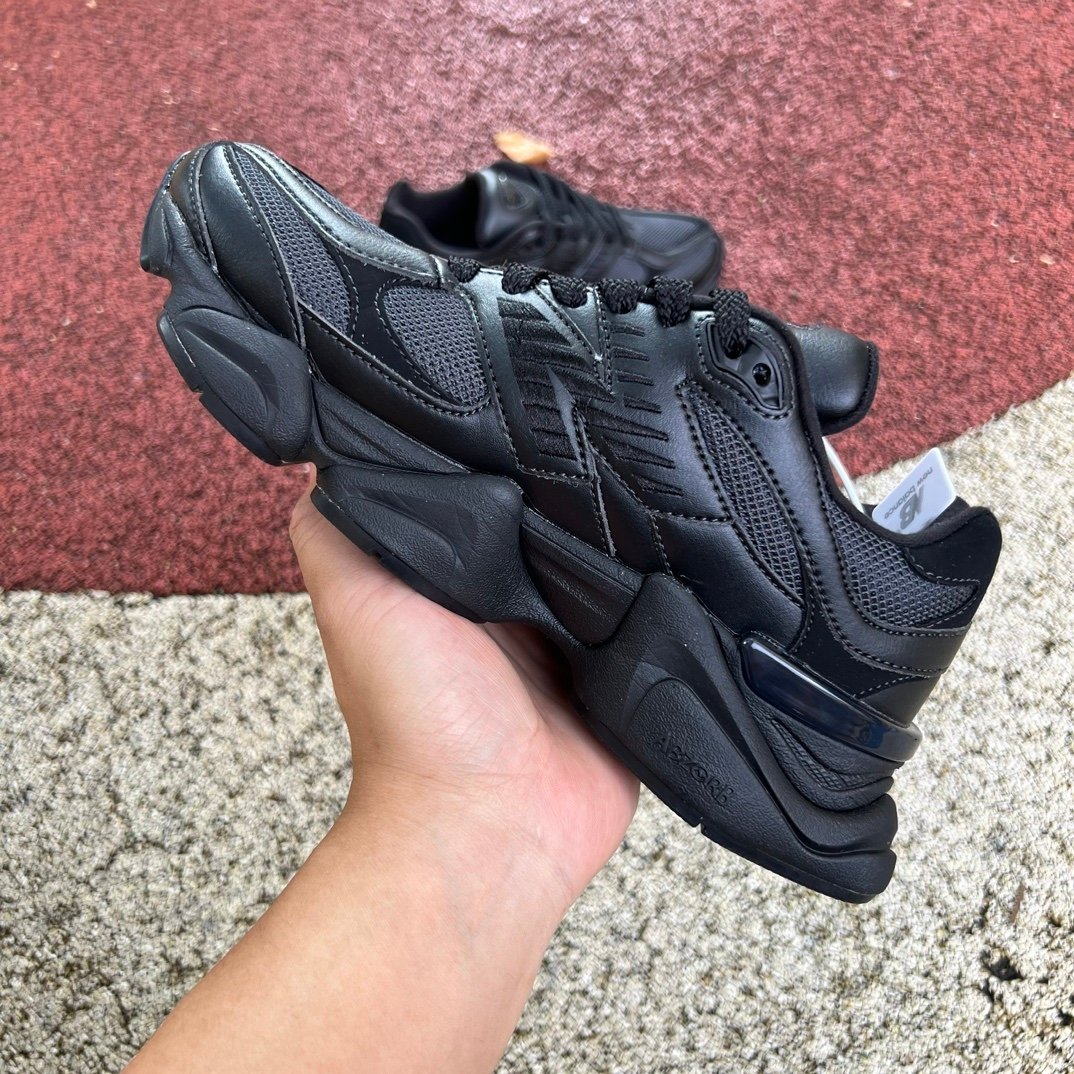 New Balance 9060 Triple Black Leather - Afbeelding 6