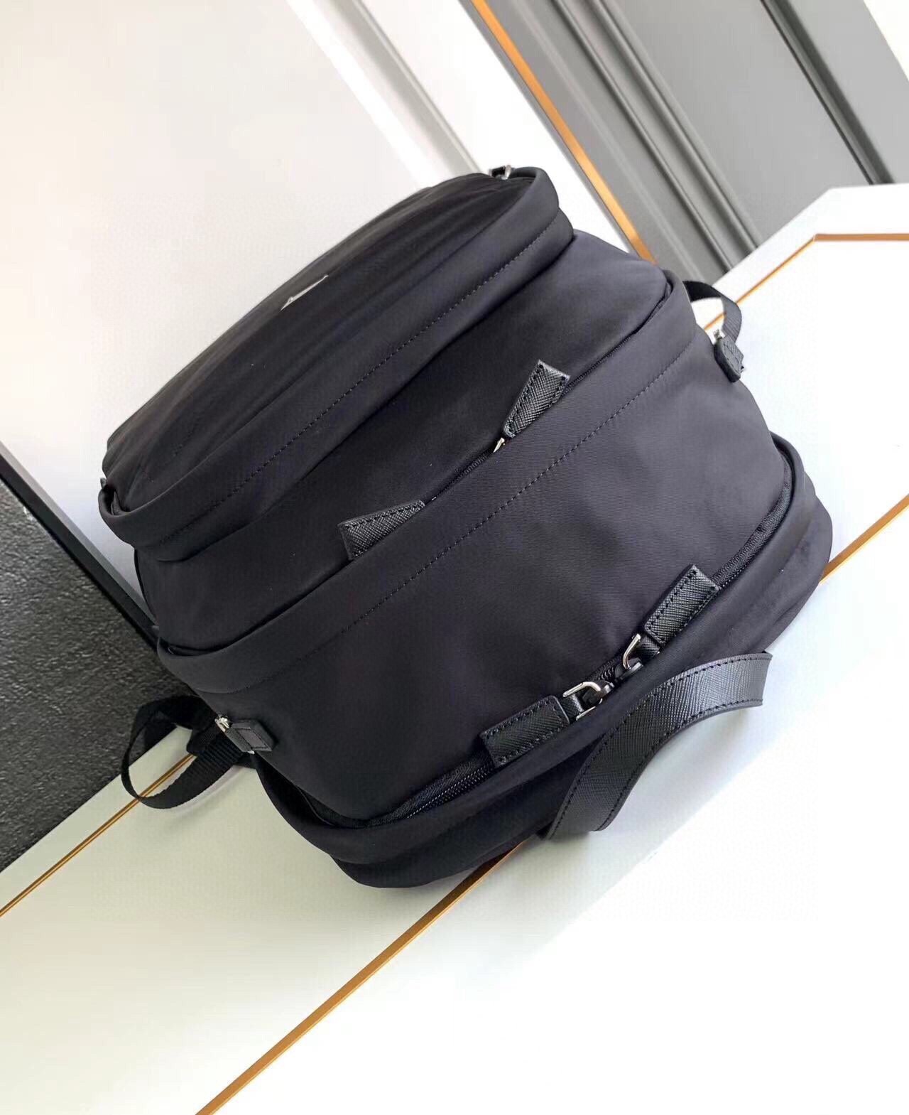 Prada Re-Nylon Saffiano Leather Black Backpack - Afbeelding 7