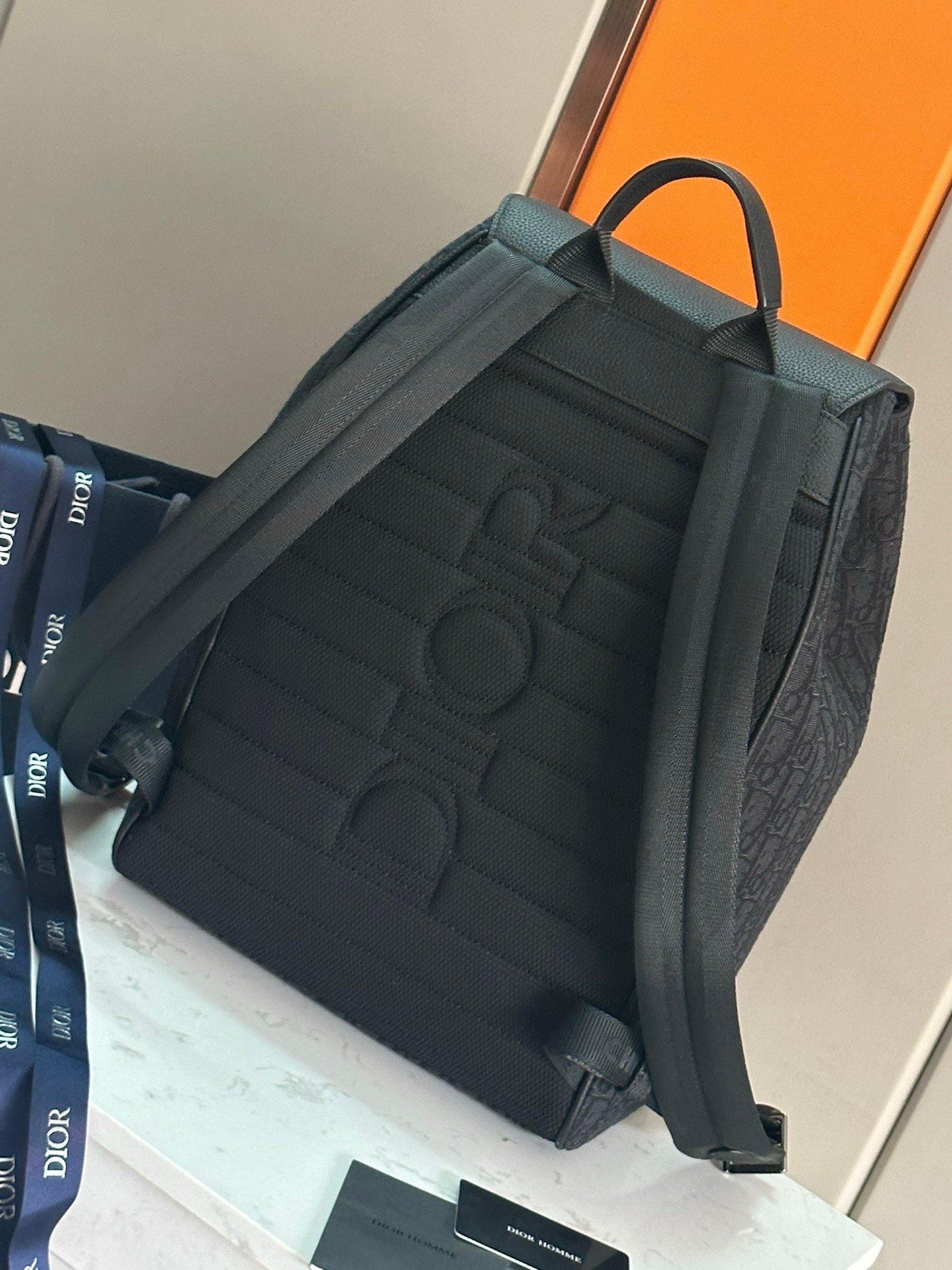 Christian Dior Oblique-Jacuard Saddle Backpack Black - Afbeelding 4