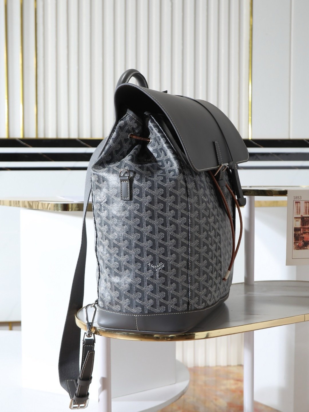Goyard Alpin Backpack Grey Travel Carry On Weekend Bookbag - Afbeelding 3
