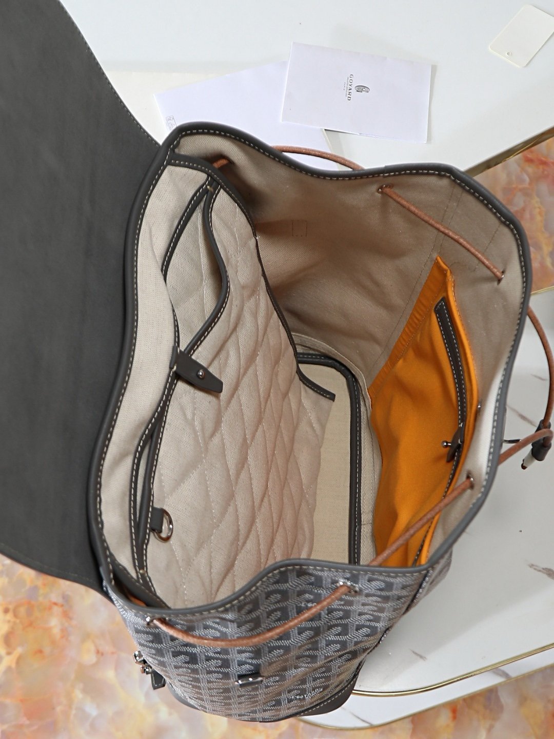 Goyard Alpin Backpack Grey Travel Carry On Weekend Bookbag - Afbeelding 8
