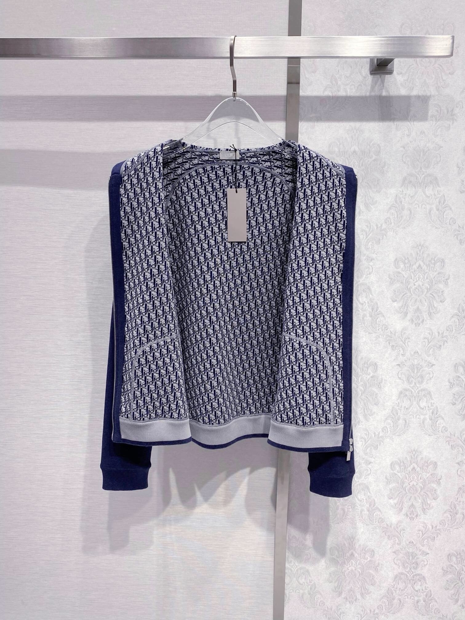 Dior Icon Jacquard Tracksuit Cashmere & Wool Navy Blue - Afbeelding 6