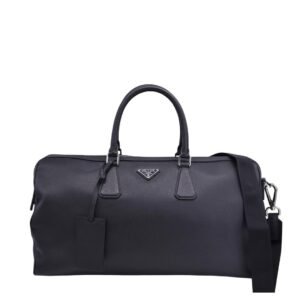 Prada Saffiano Black Leather Travel Bag
