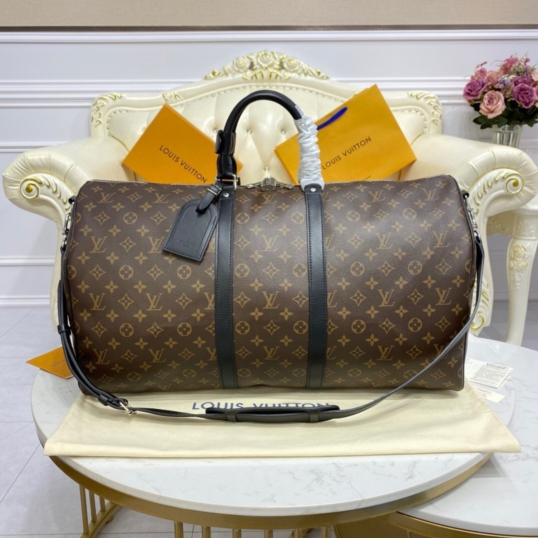 Louis Vuitton Keepall Bandouliére 44 Monogram Macassar - Afbeelding 2