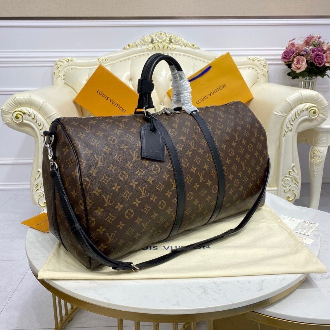Louis Vuitton Keepall Bandouliére 44 Monogram Macassar - Afbeelding 3