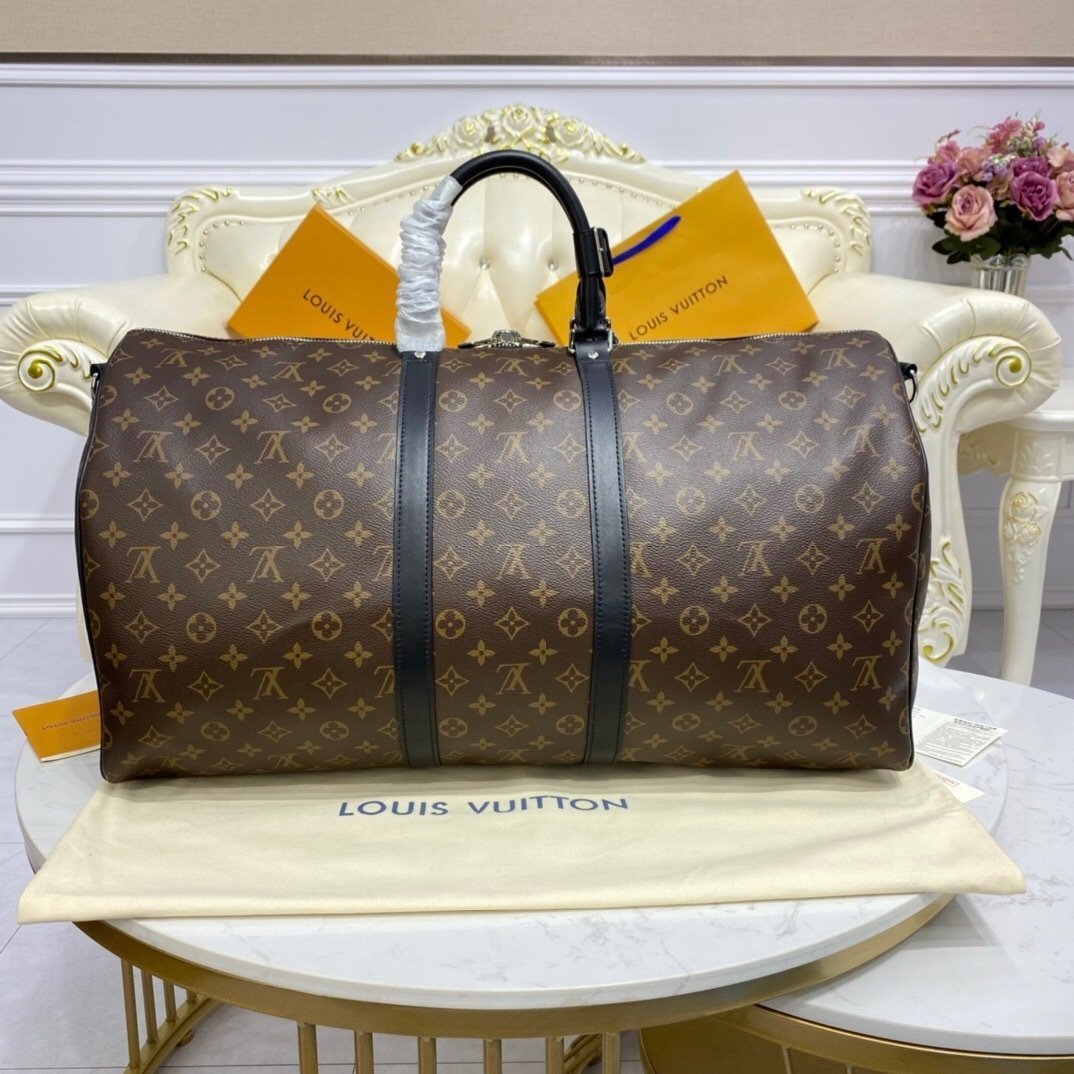 Louis Vuitton Keepall Bandouliére 44 Monogram Macassar - Afbeelding 4