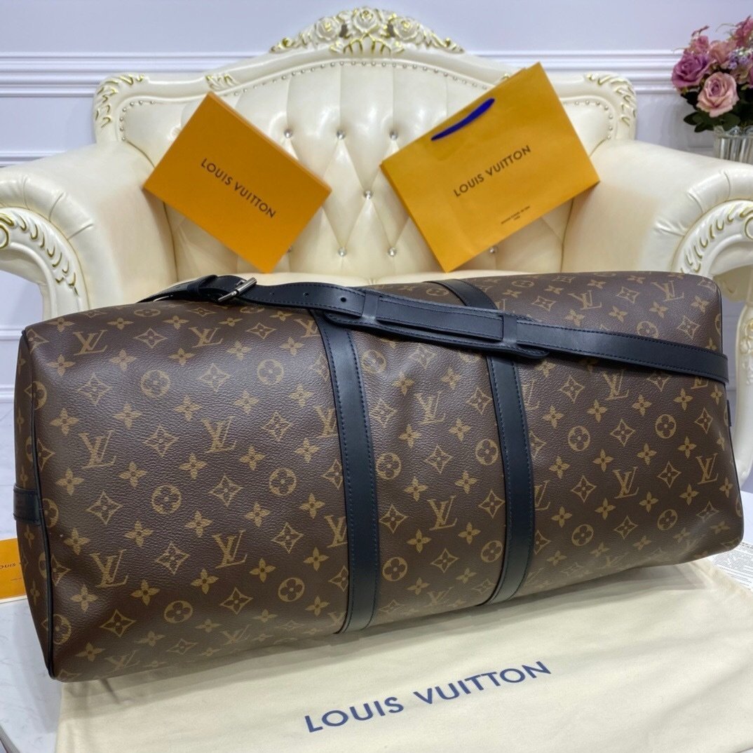 Louis Vuitton Keepall Bandouliére 44 Monogram Macassar - Afbeelding 5