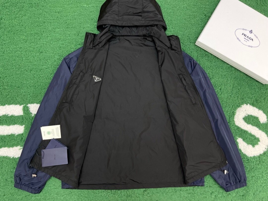 Prada Reversible Re-Nylon Windbreaker Black/Blue - Afbeelding 3