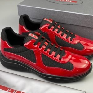 Alternative view of Prada Americas Cup Black & Red Trainers Patent