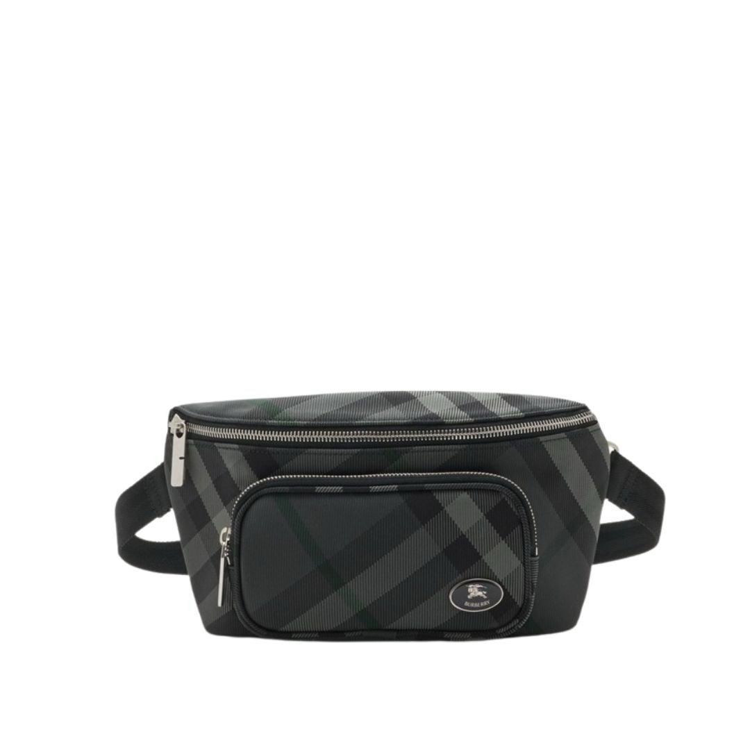 Burberry Grid Belt Bag Charcoal Grey