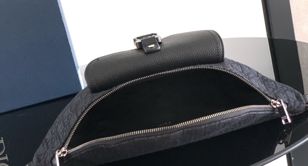 Dior Saddle Belt Bag Black Dior Oblique Jacquard - Afbeelding 5
