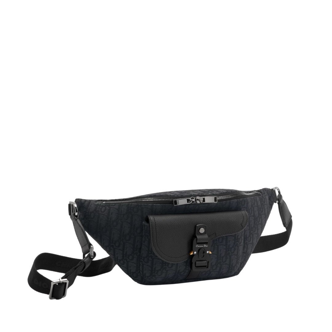 Dior Saddle Belt Bag Black Dior Oblique Jacquard