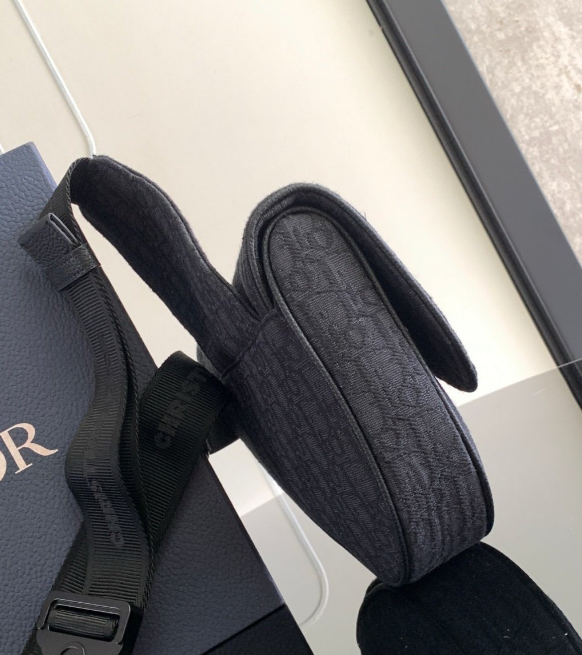 Dior Oblique Jacquard Canvas Black Crossbody Bag - Afbeelding 3