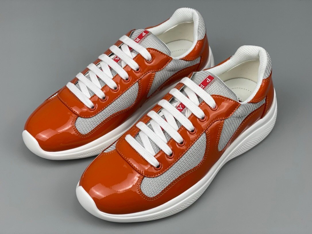 Prada Americas Cup Orange Grey Trainers - Afbeelding 3