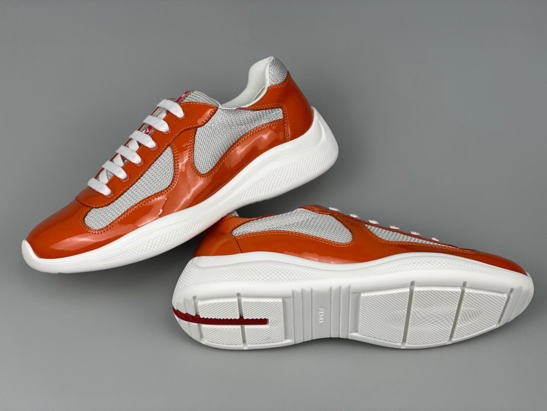 Prada Americas Cup Orange Grey Trainers - Afbeelding 5