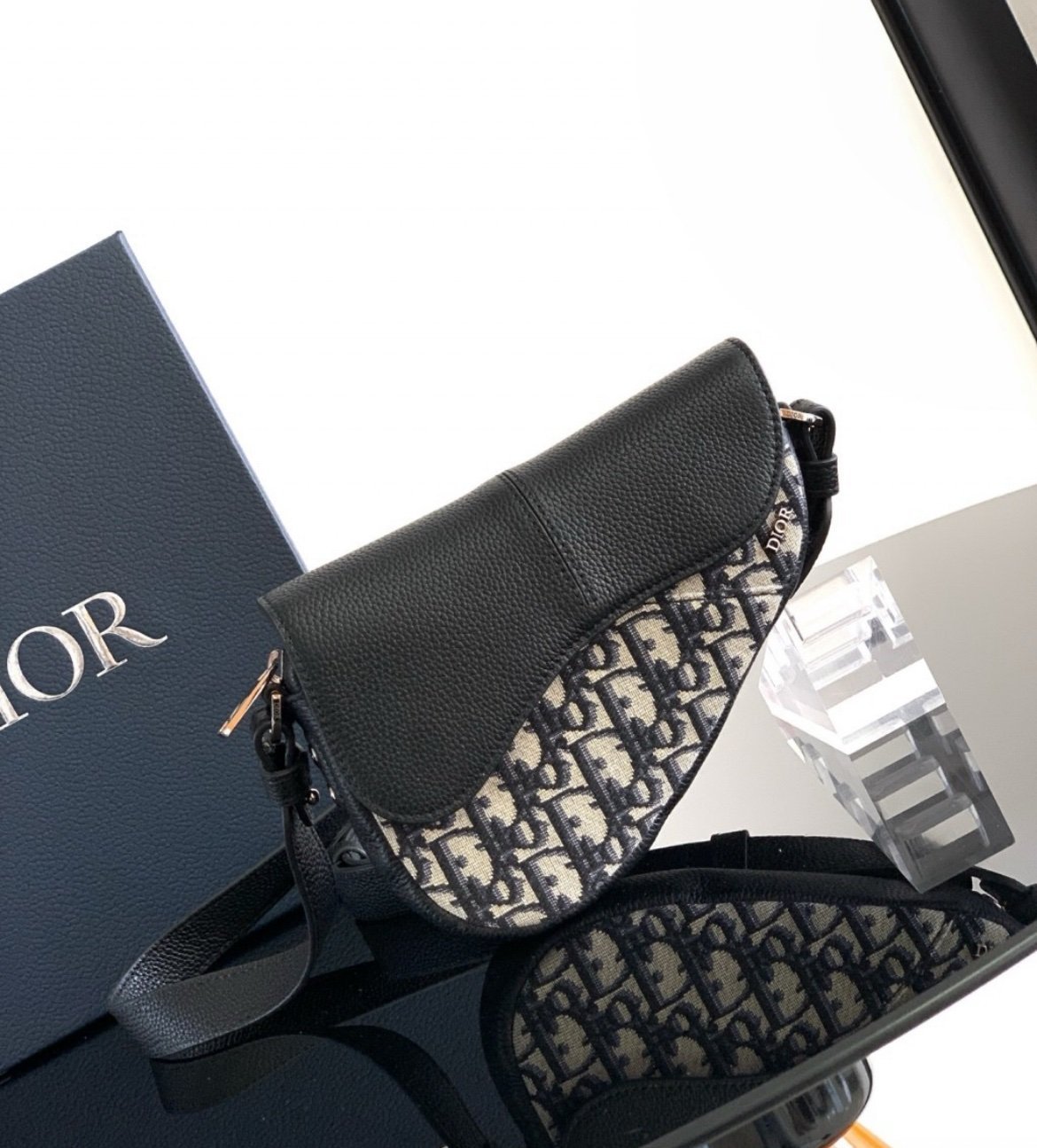 Dior Oblique Mini Saddle Bag Beige - Afbeelding 8