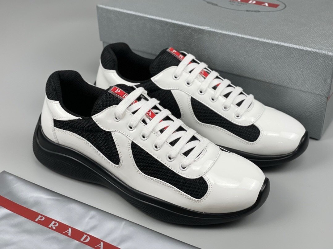Prada Americas Cup White Black Trainers - Afbeelding 2