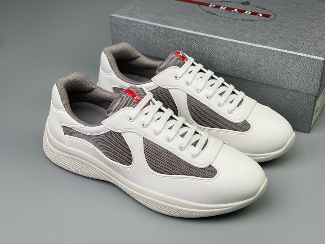 Prada Americas Cup Icon Soft White Grey Trainers - Afbeelding 2