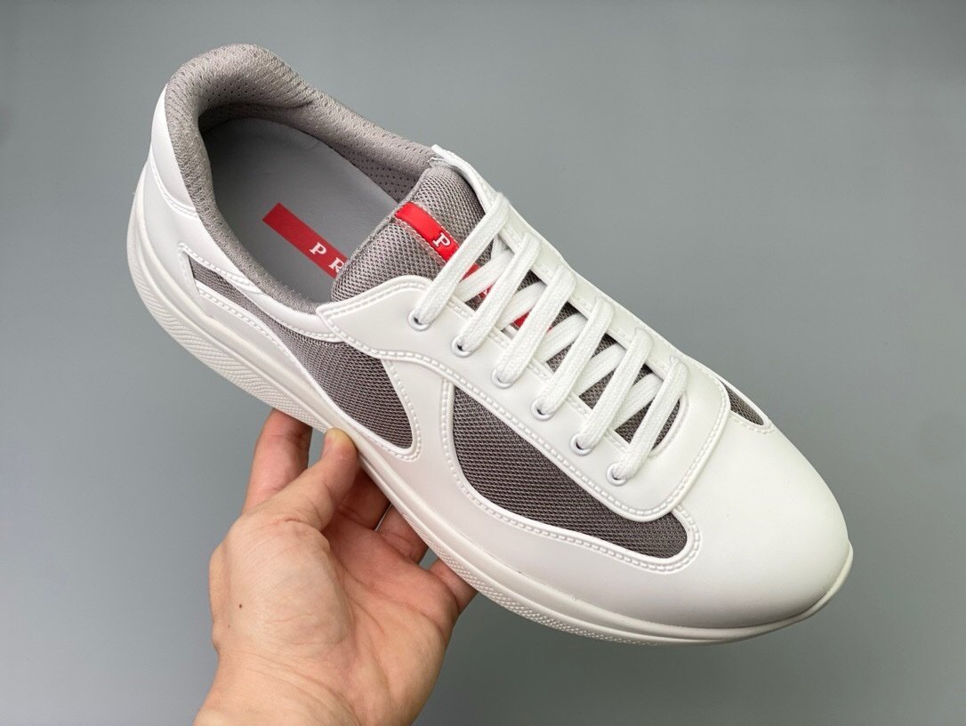 Prada Americas Cup Icon Soft White Grey Trainers - Afbeelding 4