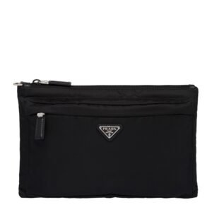 Prada Saffiano Leather Zipped Clutch
