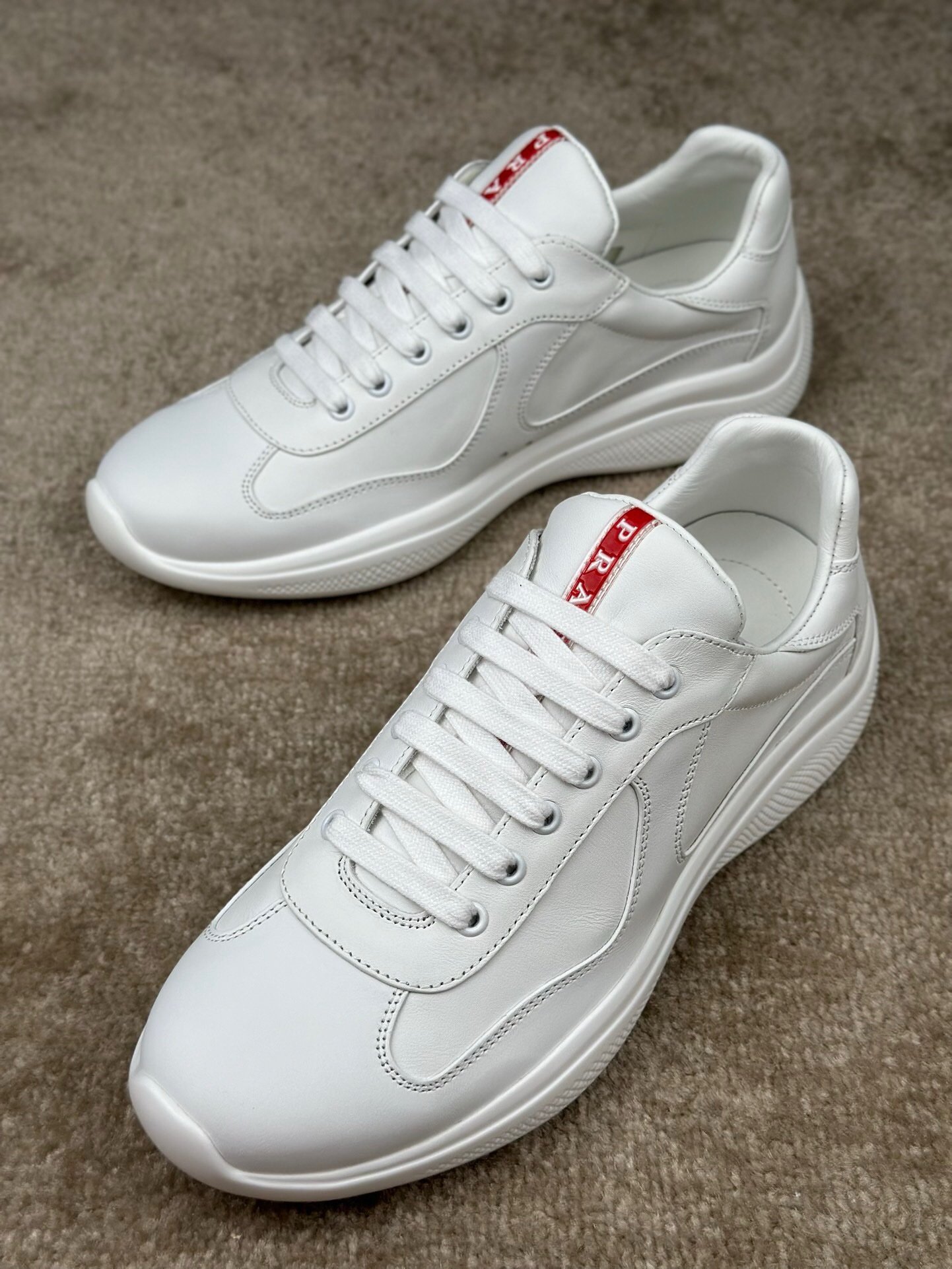 Prada Americas Cup Full Leather White Trainers - Afbeelding 5