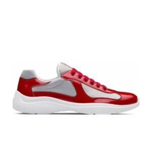 Prada Americas Cup Red Grey Trainers