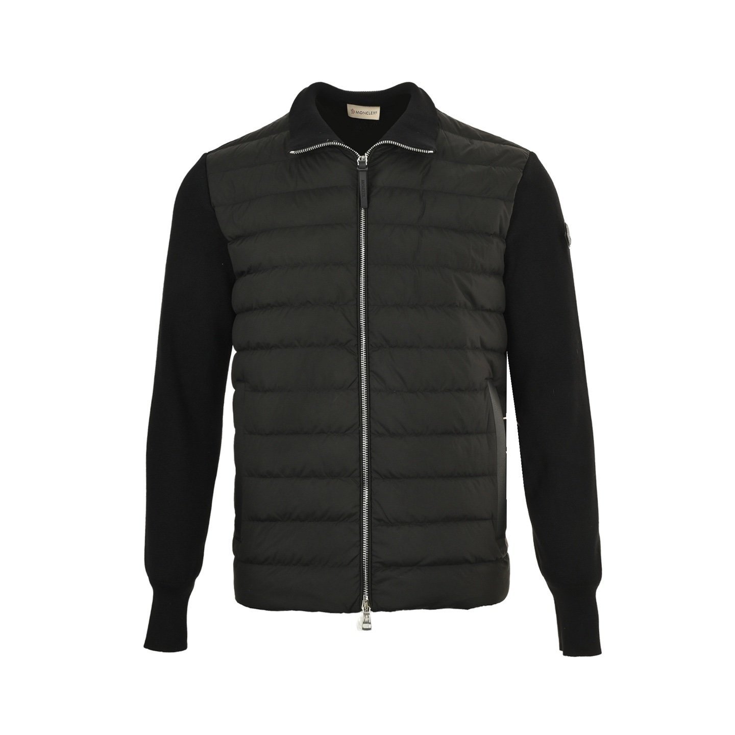 Moncler Padded Wool Cardigan Black Logo