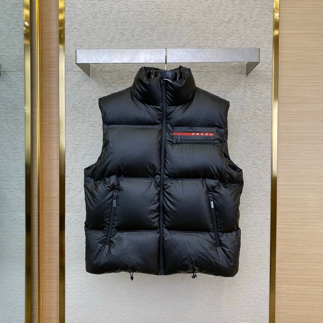 Prada Light Nylon Down Bodywarmer Black - Afbeelding 2