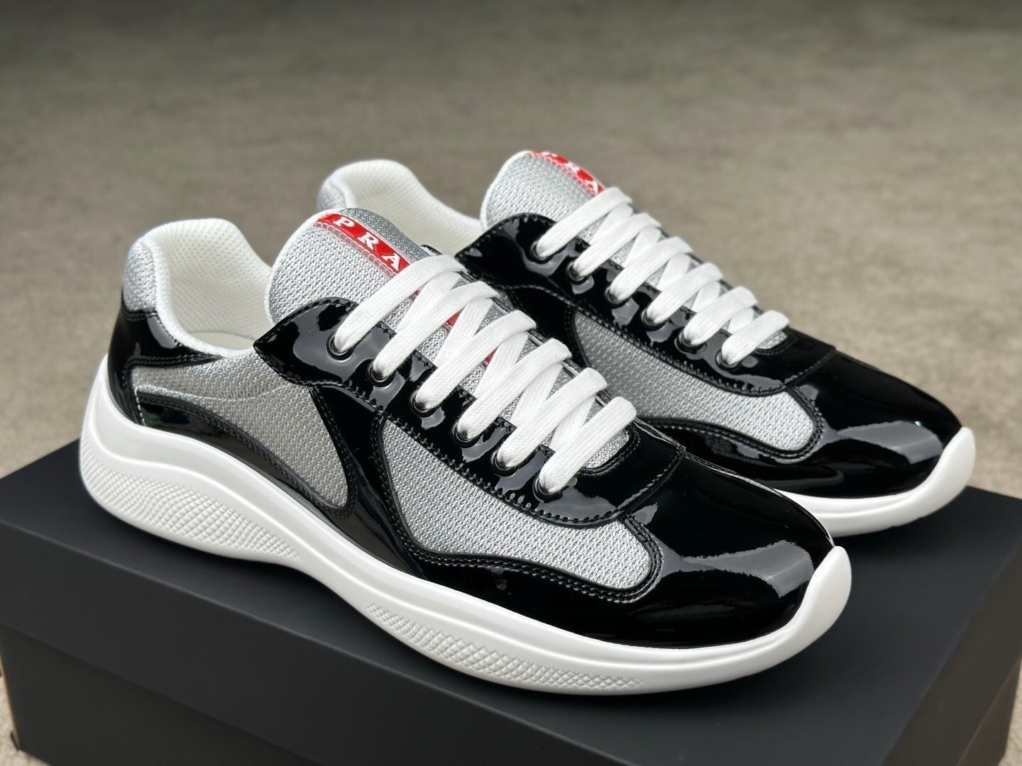 Prada Americas Cup Navy Grey Trainers Classic - Afbeelding 2
