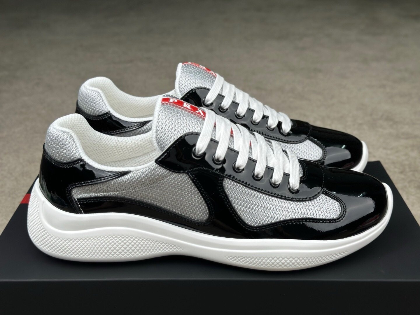 Prada Americas Cup Navy Grey Trainers Classic - Afbeelding 3