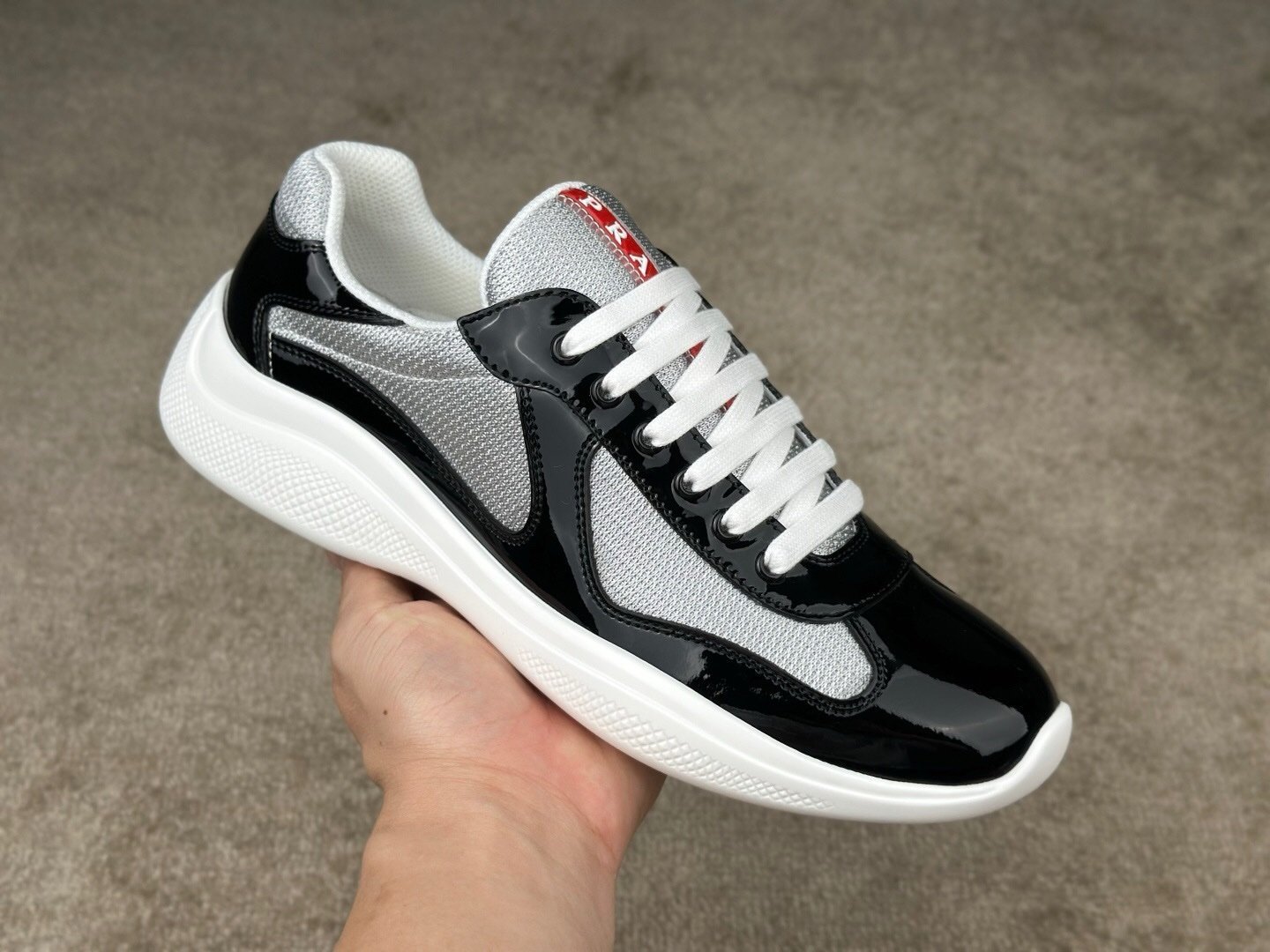 Prada Americas Cup Navy Grey Trainers Classic - Afbeelding 6
