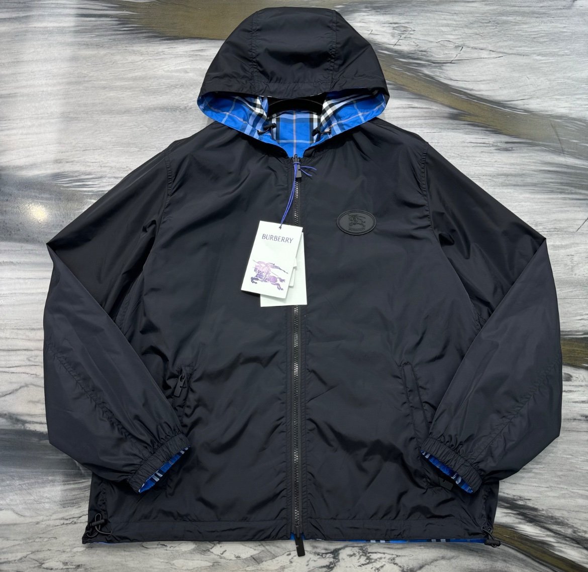 Burberry Men’s New Port Lightweight Windbreaker Black - Afbeelding 2