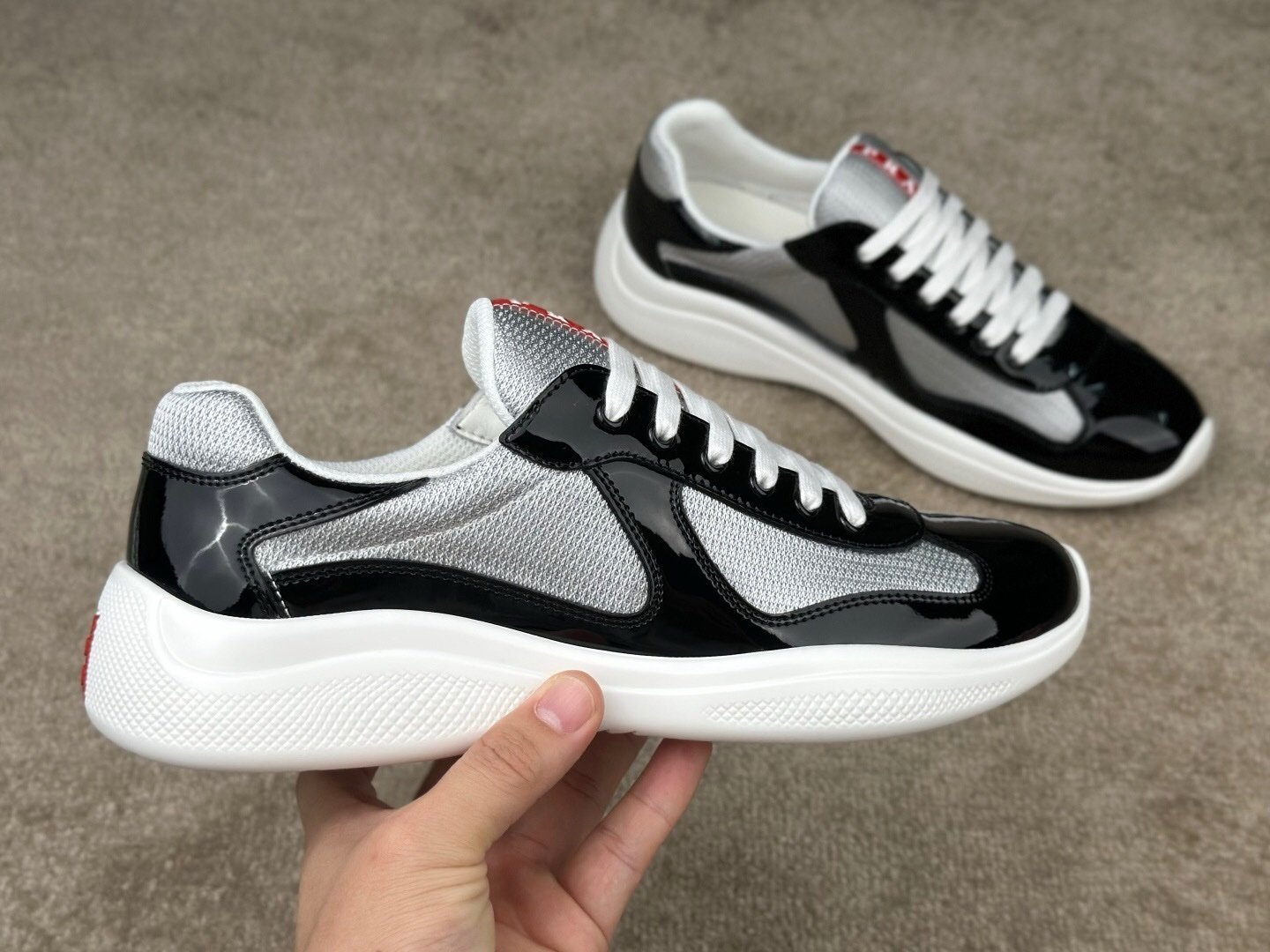 Prada Americas Cup Navy Grey Trainers Classic - Afbeelding 7