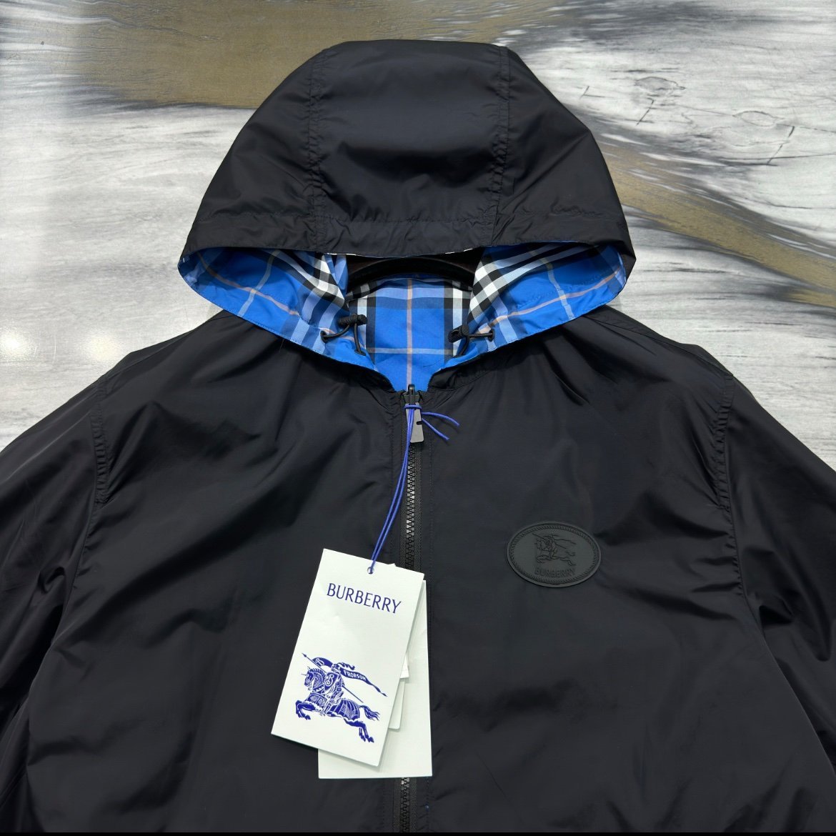 Burberry Men’s New Port Lightweight Windbreaker Black - Afbeelding 3