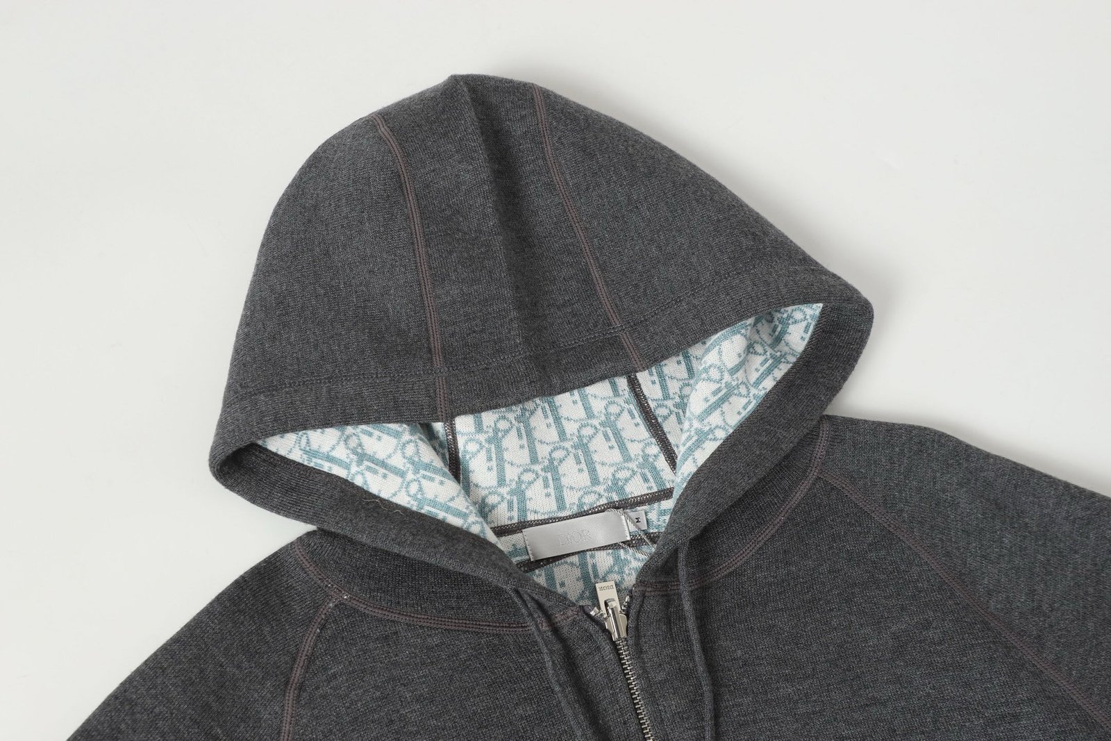 Dior Cashmere Hooded Jacket Grey - Afbeelding 2