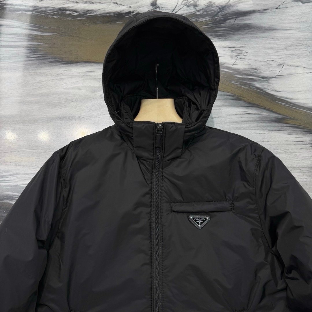 Prada Re-Nylon Puffer Jacket Black - Afbeelding 14