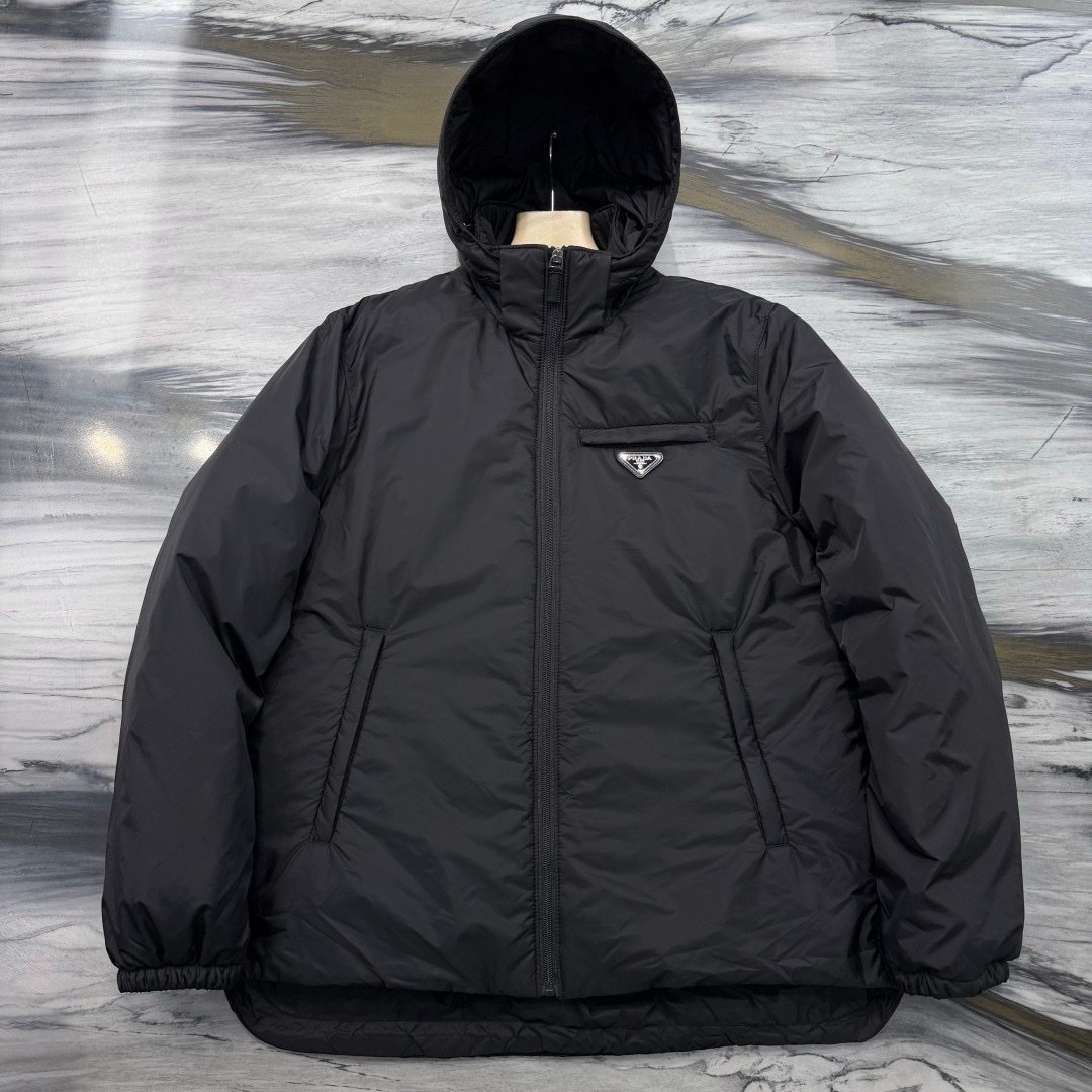 Prada Re-Nylon Puffer Jacket Black - Afbeelding 8
