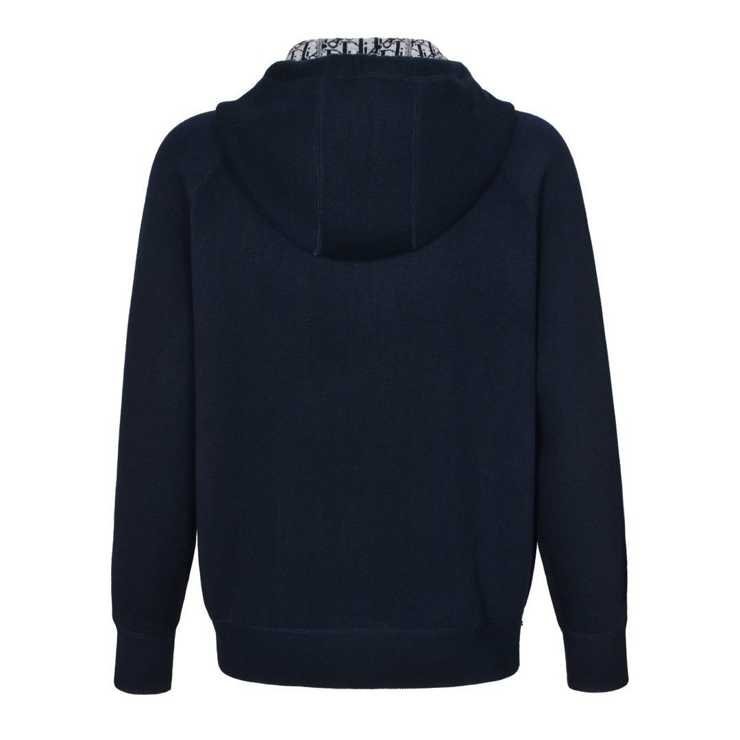 Dior Cashmere Hooded Jacket Navy Blue - Afbeelding 2