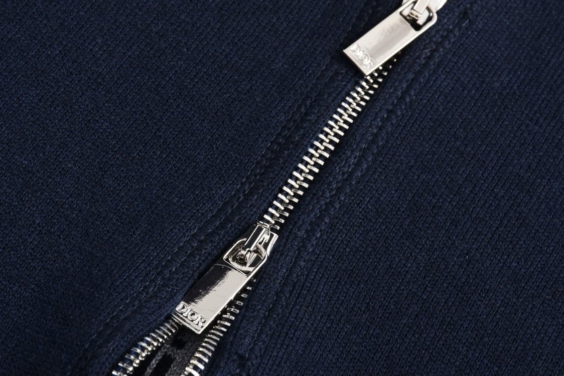 Dior Cashmere Hooded Jacket Navy Blue - Afbeelding 4