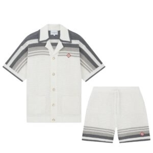 Casablanca Crochet White Grey 2-Piece Set