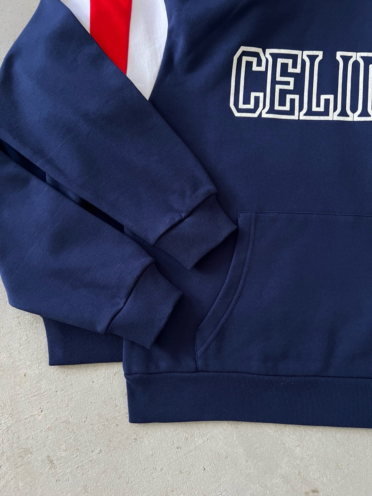Loose Celine Hoodie In Cotton Fleece Blue - Afbeelding 4