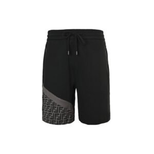 Fendi FF Detailed Black Bermuda Shorts