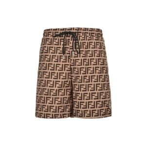 Fendi FF Motif Swim Shorts Beige